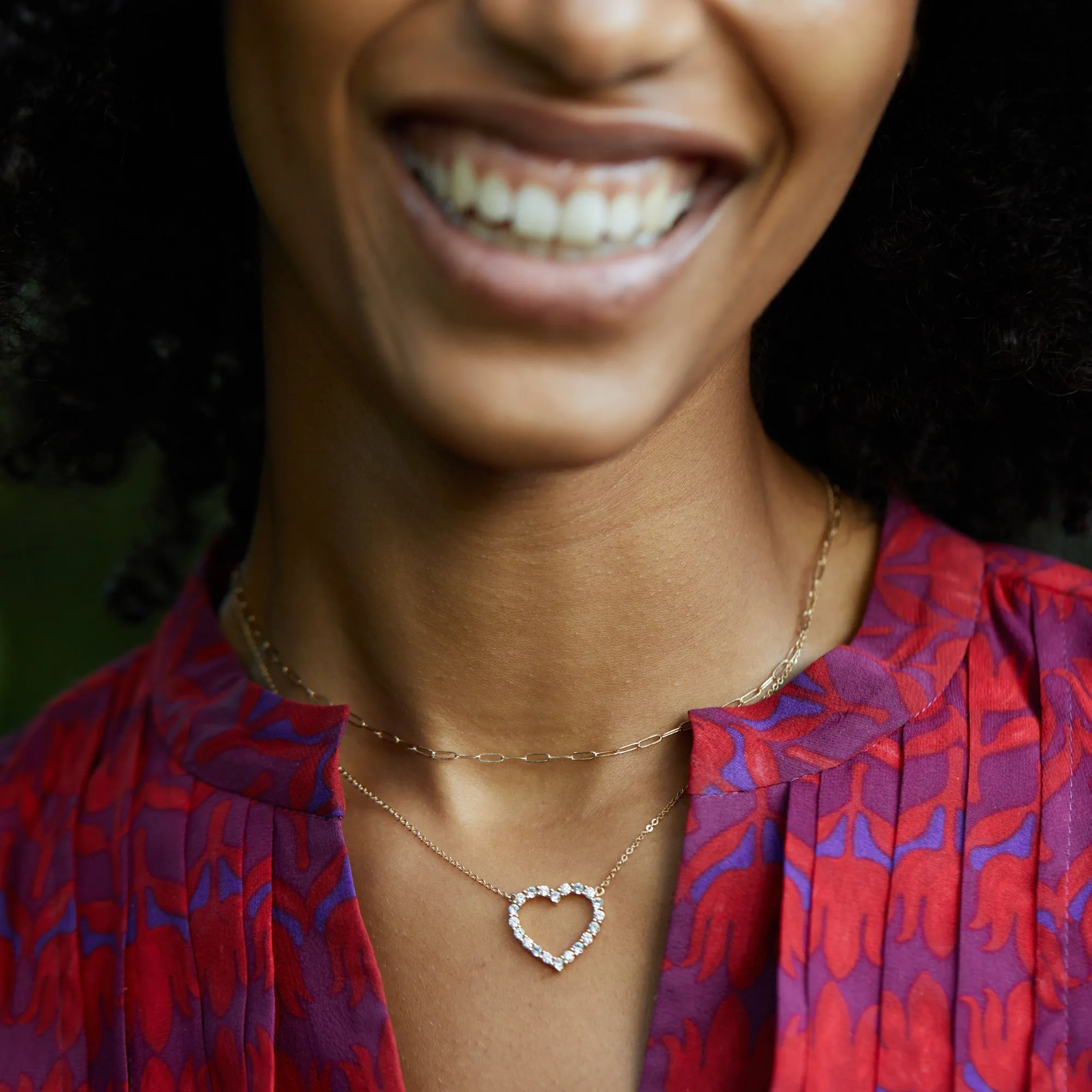 Personalized Rosecliff Heart Birthstone Necklace in 14k Gold sold by Haverhill product image thumbnail 2