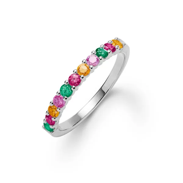 Personalized Rosecliff Birthstone Stackable Ring in 14k Gold sold by Haverhill