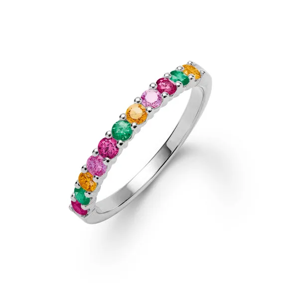 Personalized Rosecliff Birthstone Stackable Ring in 14k Gold sold by Haverhill