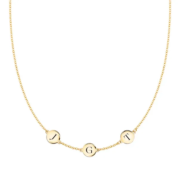 Personalized 3 Letter Necklace in 14k Gold (Single Spacing) sold by Haverhill