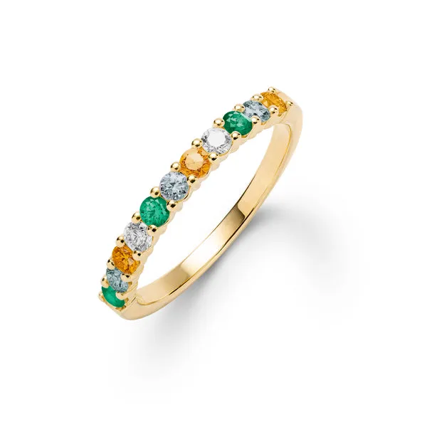 Personalized Rosecliff Birthstone Stackable Ring in 14k Gold sold by Haverhill