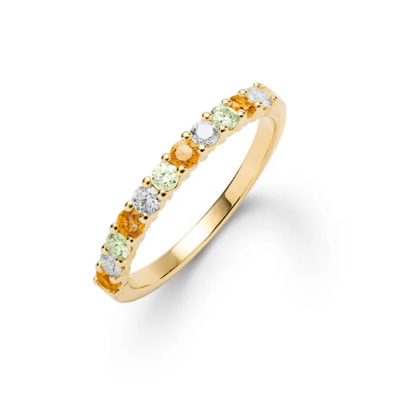 Personalized Rosecliff Birthstone Stackable Ring in 14k Gold sold by Haverhill