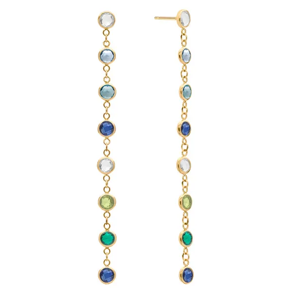 Personalized Classic 8 Birthstone Earrings in 14k Gold sold by Haverhill