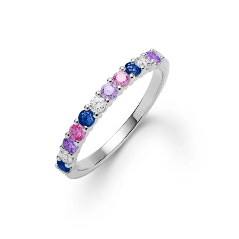 Personalized Rosecliff Birthstone Stackable Ring in 14k Gold sold by Haverhill
