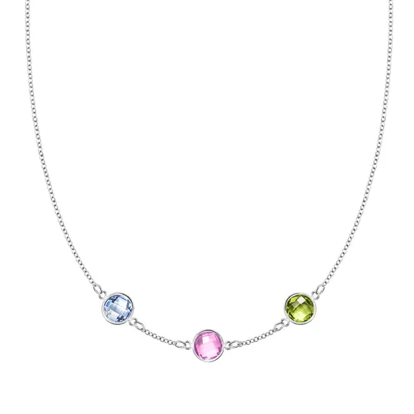 Personalized Grand 3 Birthstone Necklace in 14k Gold sold by Haverhill