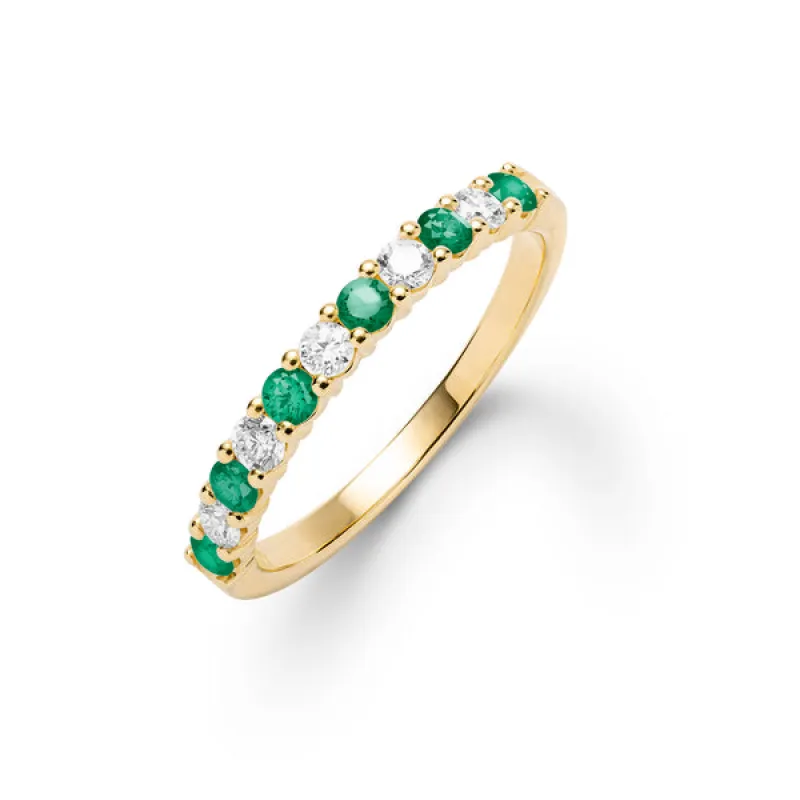 Personalized Rosecliff Birthstone Stackable Ring in 14k Gold sold by Haverhill
