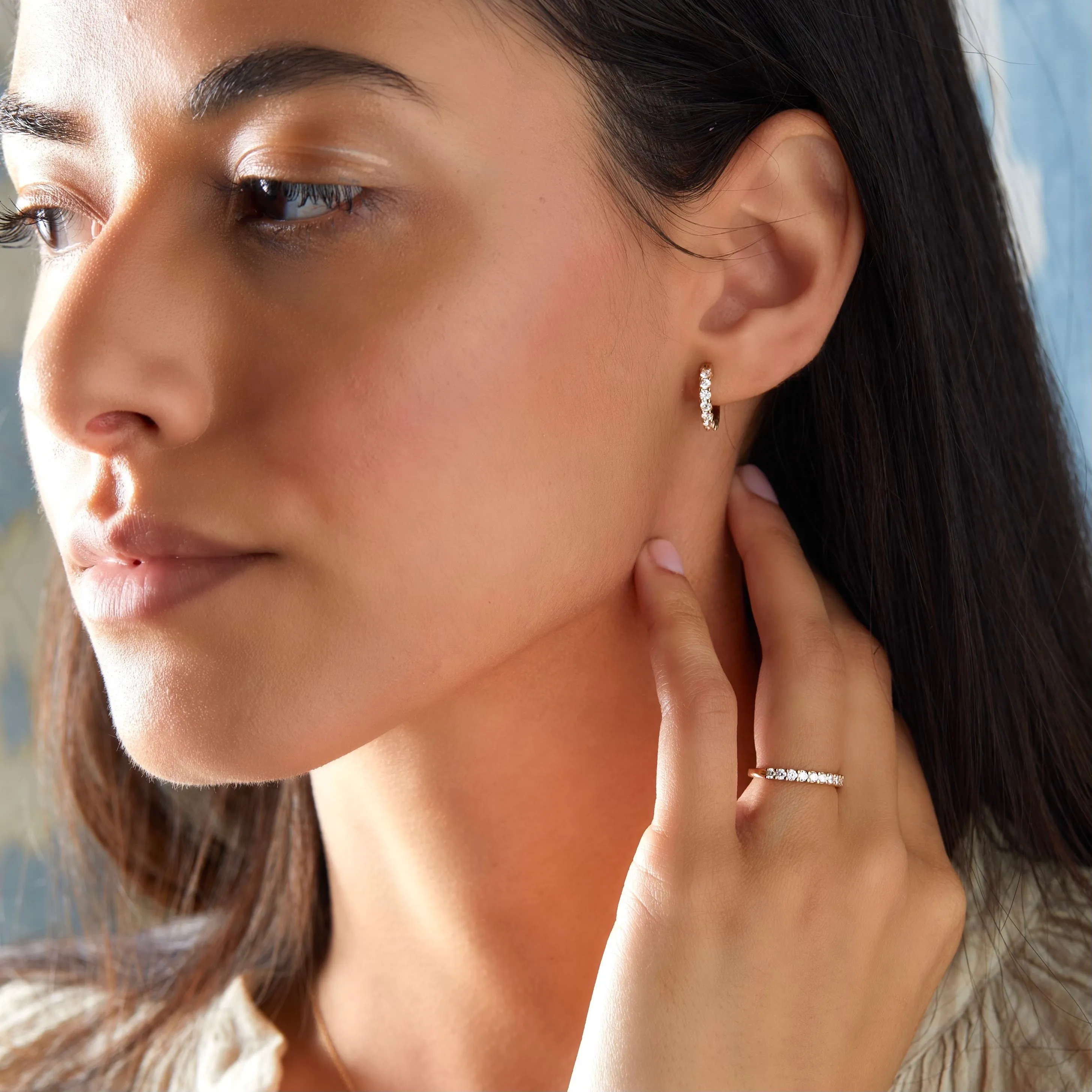 Personalized Rosecliff Birthstone Earrings in 14k Gold sold by Haverhill product image thumbnail 2