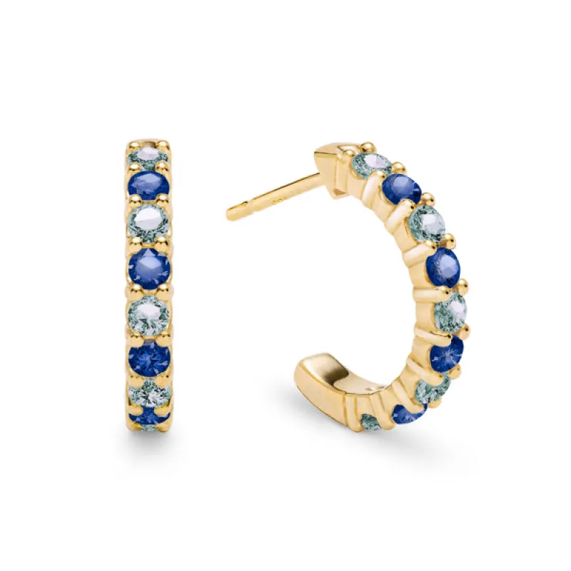 Personalized Rosecliff Birthstone Earrings in 14k Gold sold by Haverhill