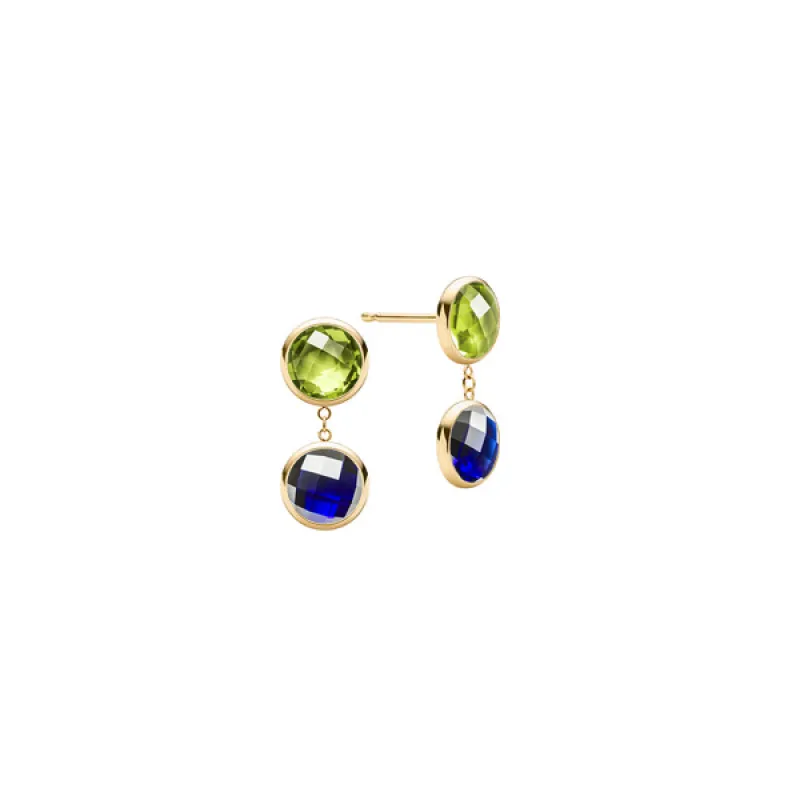 Personalized Grand 2 Birthstone Earrings in 14k Gold sold by Haverhill