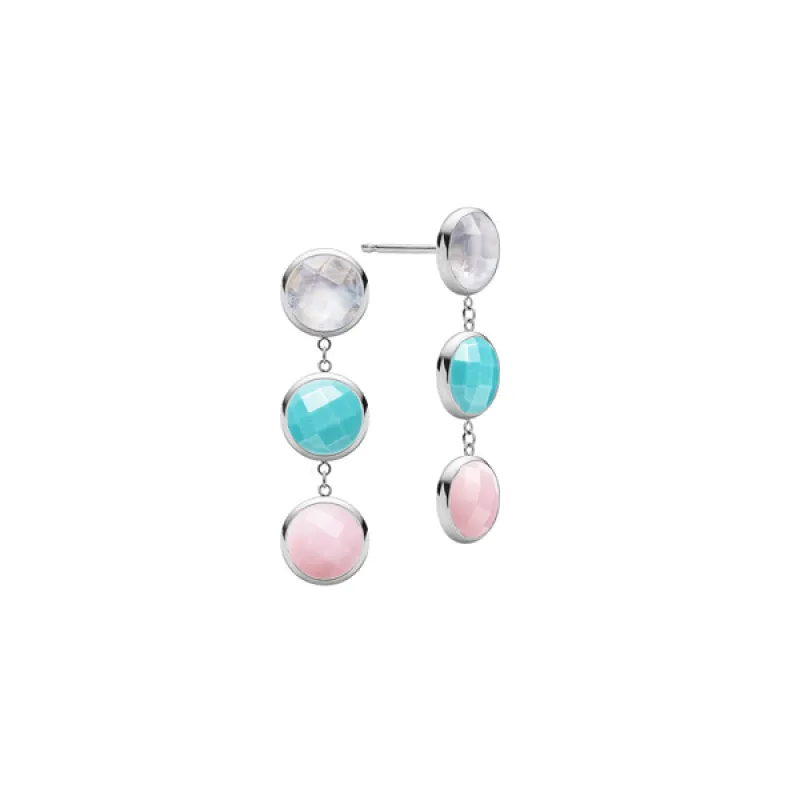 Personalized Newport Grand 3 Birthstone Earrings in 14k Gold sold by Haverhill