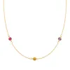 Personalized Classic 3 Birthstone Necklace in 14k Gold sold by Haverhill