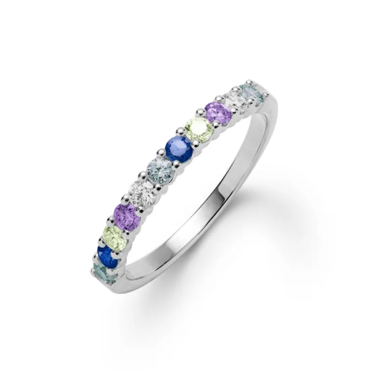 Personalized Rosecliff Birthstone Stackable Ring in 14k Gold sold by Haverhill