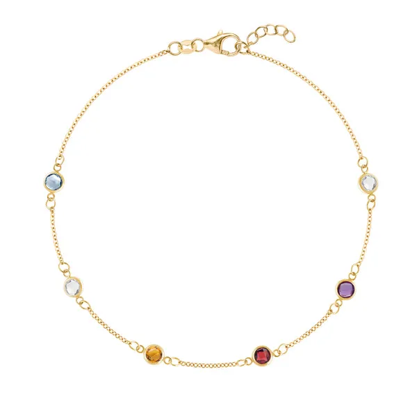 Personalized Classic 6 Birthstone Bracelet in 14k Gold sold by Haverhill