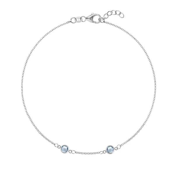 Personalized Classic 2 Birthstone Bracelet in 14k Gold sold by Haverhill