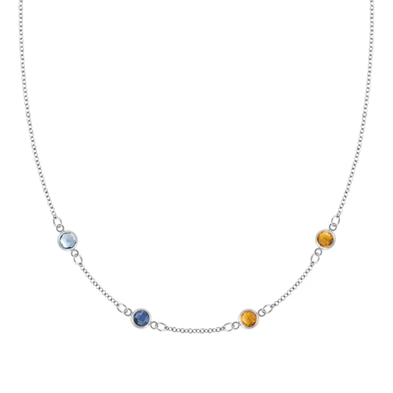 Personalized Classic 4 Birthstone Necklace in 14k Gold sold by Haverhill