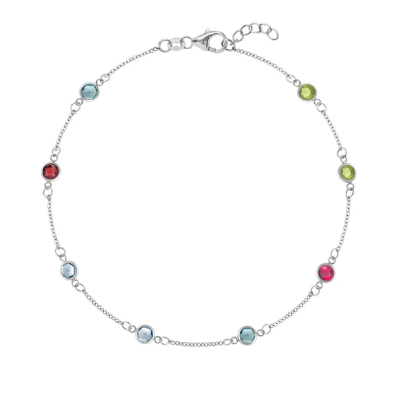 Personalized Classic 8 Birthstone Bracelet in 14k Gold sold by Haverhill