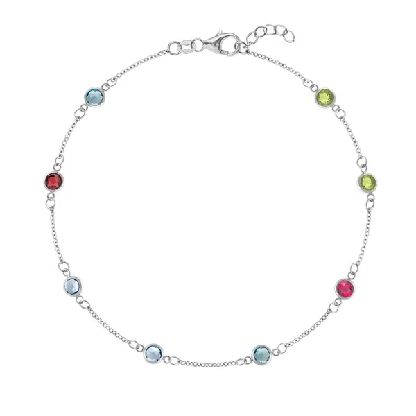 Personalized Classic 8 Birthstone Bracelet in 14k Gold sold by Haverhill