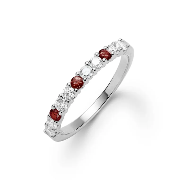 Personalized Rosecliff Birthstone Stackable Ring in 14k Gold made by Haverhill