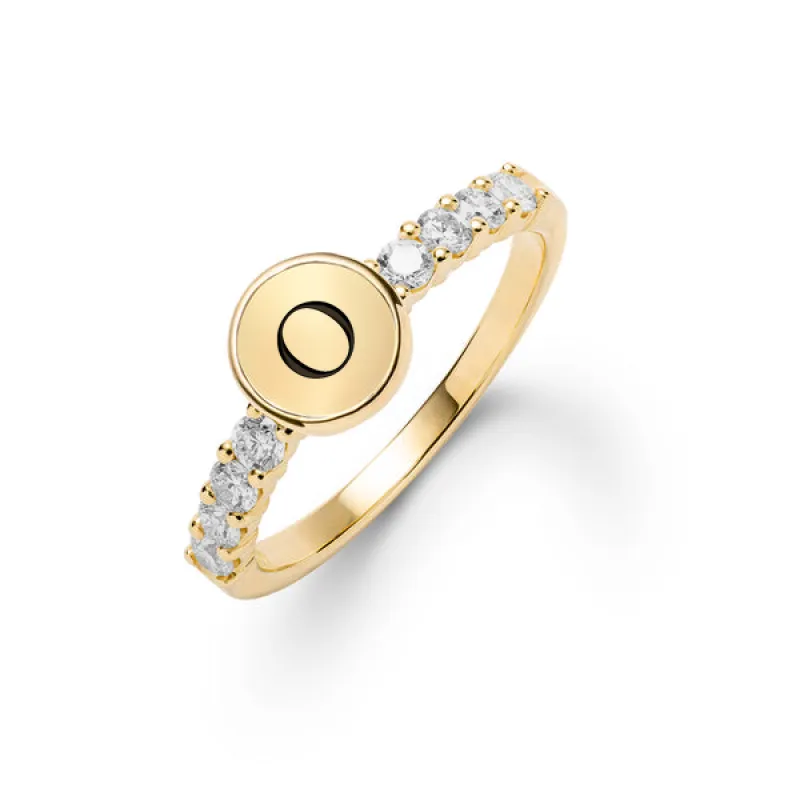 Personalized Rosecliff Letter Ring in 14k Gold sold by Haverhill