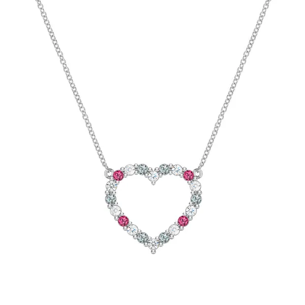 Personalized Rosecliff Heart Birthstone Necklace in 14k Gold sold by Haverhill