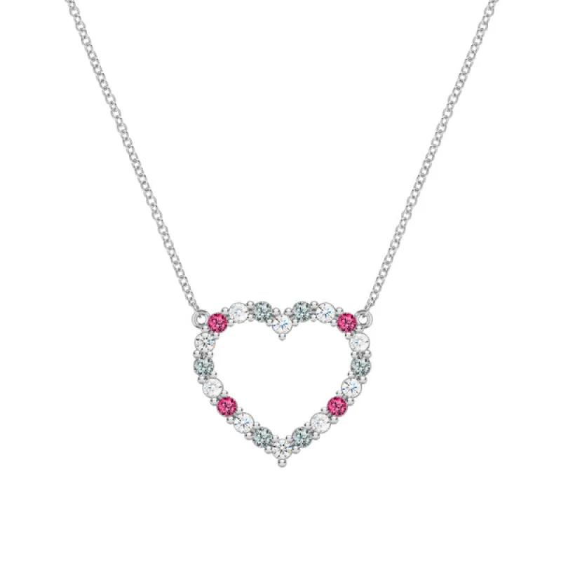 Personalized Rosecliff Heart Birthstone Necklace in 14k Gold sold by Haverhill