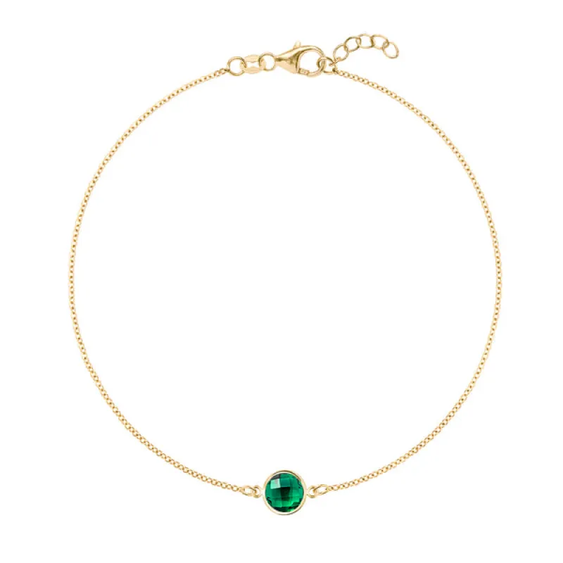 Personalized Grand 1 Birthstone Bracelet in 14k Gold sold by Haverhill