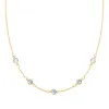 Personalized Classic 5 Birthstone Necklace in 14k Gold sold by Haverhill
