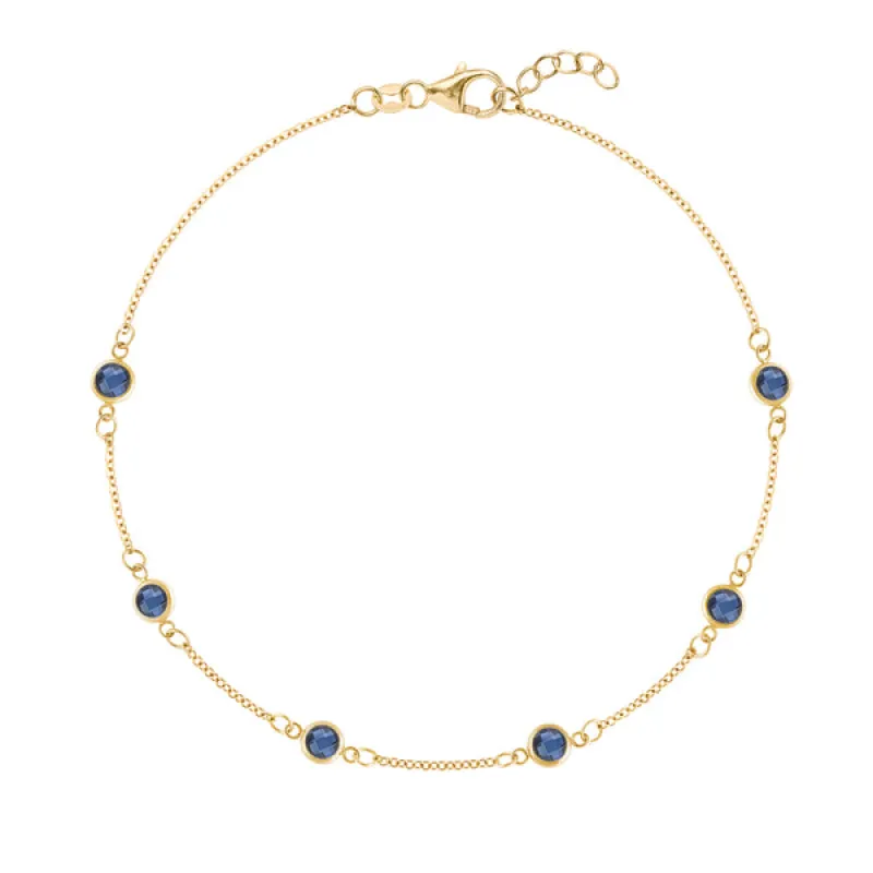 Personalized Classic 6 Birthstone Bracelet in 14k Gold sold by Haverhill