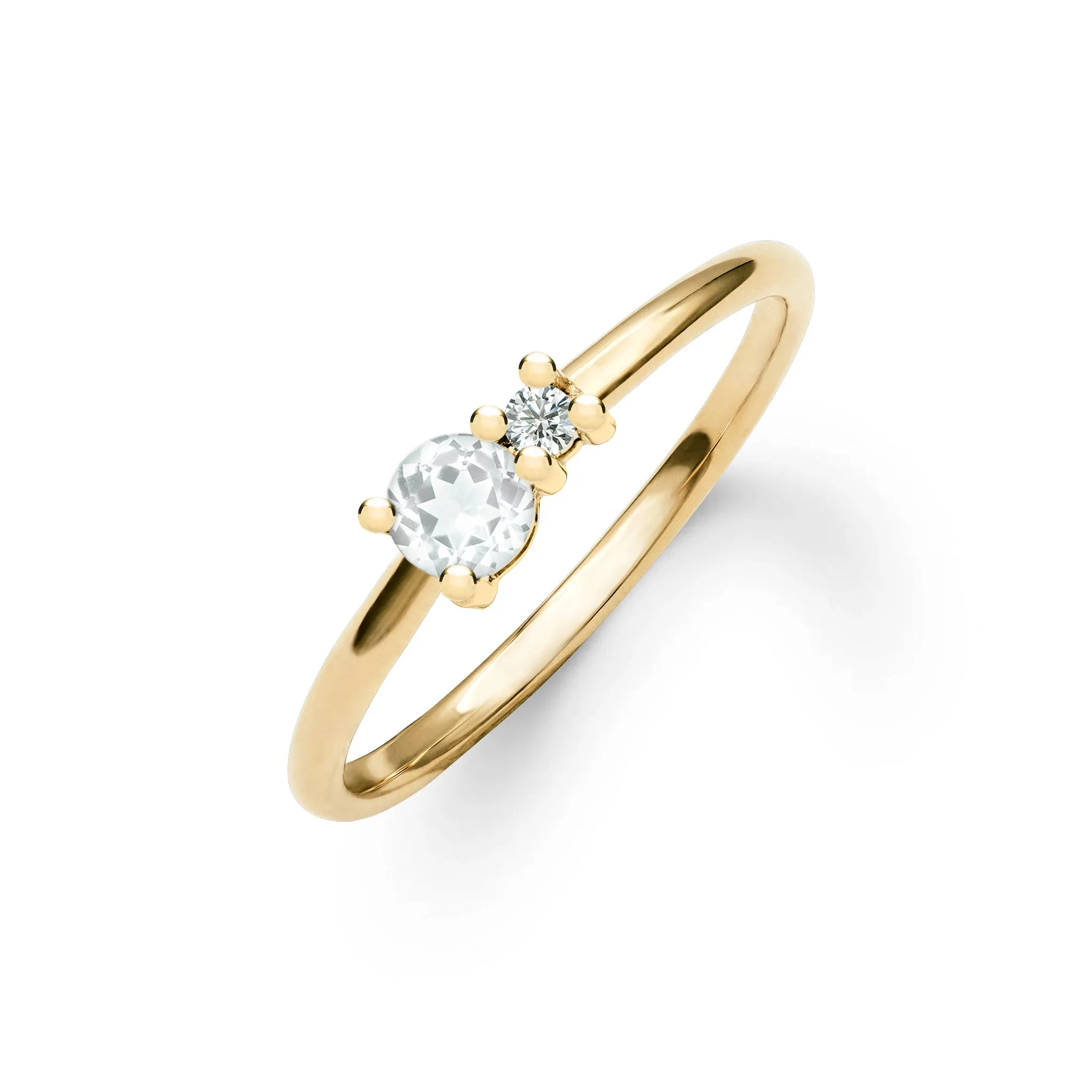 Personalized Greenwich Solitaire Birthstone & Diamond Ring in 14k Gold sold by Haverhill product image thumbnail 4