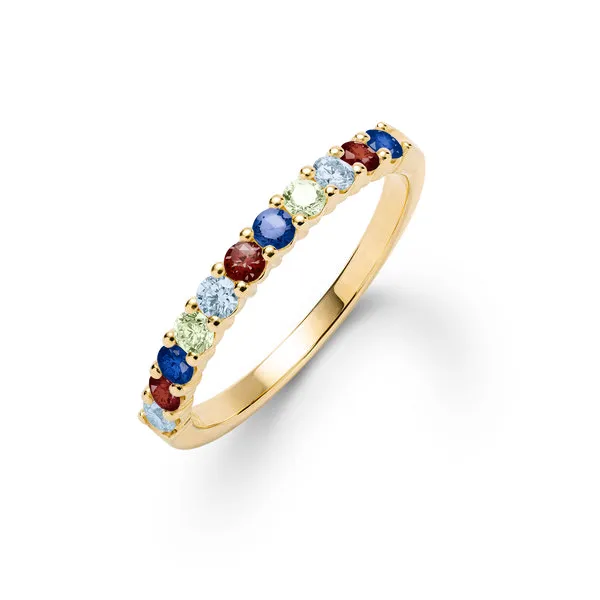 Personalized Rosecliff Birthstone Stackable Ring in 14k Gold sold by Haverhill