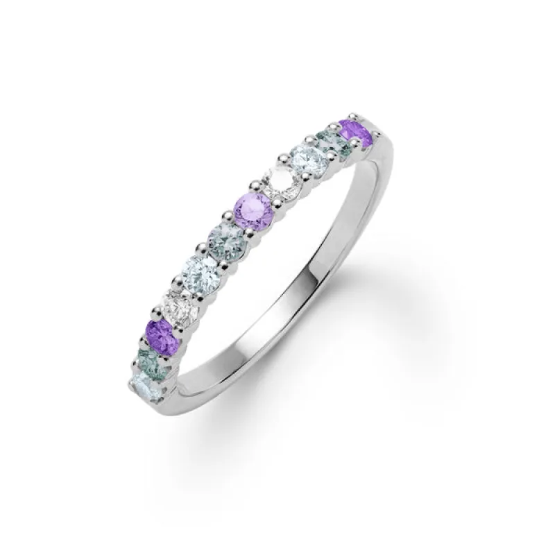 Personalized Rosecliff Birthstone Stackable Ring in 14k Gold sold by Haverhill