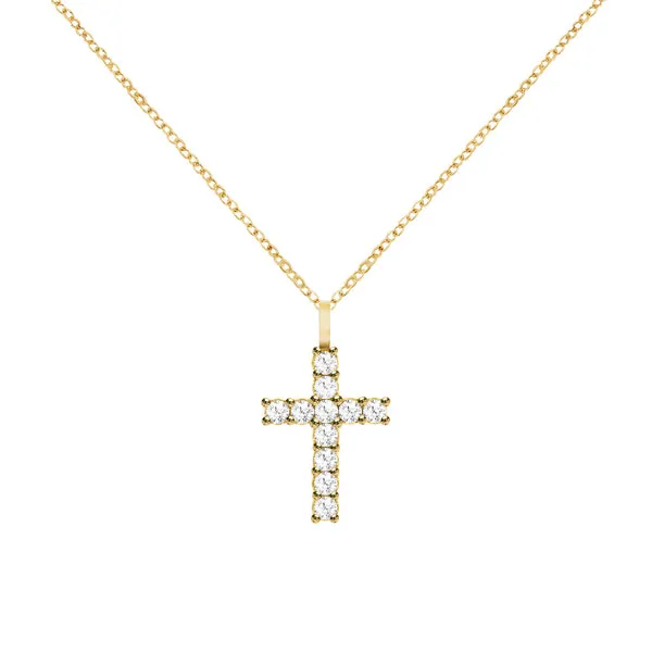 Personalized Rosecliff Cross Pendant in 14k Gold sold by Haverhill