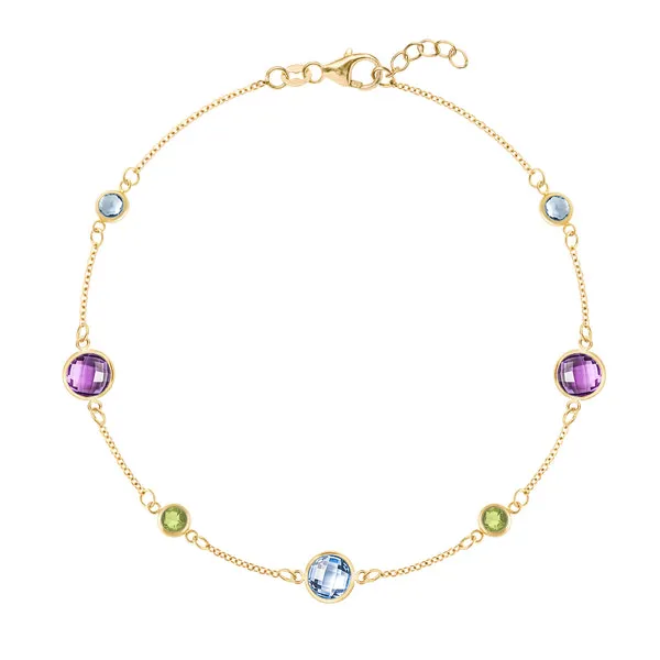 Personalized Bayberry Grand & Classic 7 Stone Bracelet in 14k Gold sold by Haverhill