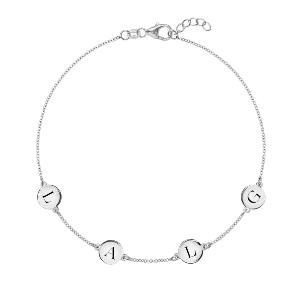 Personalized 4 Letter Bracelet in 14k Gold sold by Haverhill