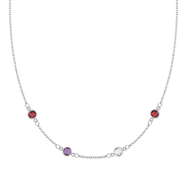 Personalized Classic 4 Birthstone Necklace in 14k Gold sold by Haverhill