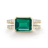 Personalized Warren Horizontal Birthstone Ring with Accent Stones in 14k Gold sold by Haverhill