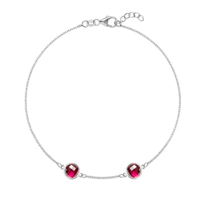 Personalized Grand 2 Birthstone Bracelet in 14k Gold sold by Haverhill