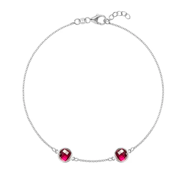 Personalized Grand 2 Birthstone Bracelet in 14k Gold sold by Haverhill