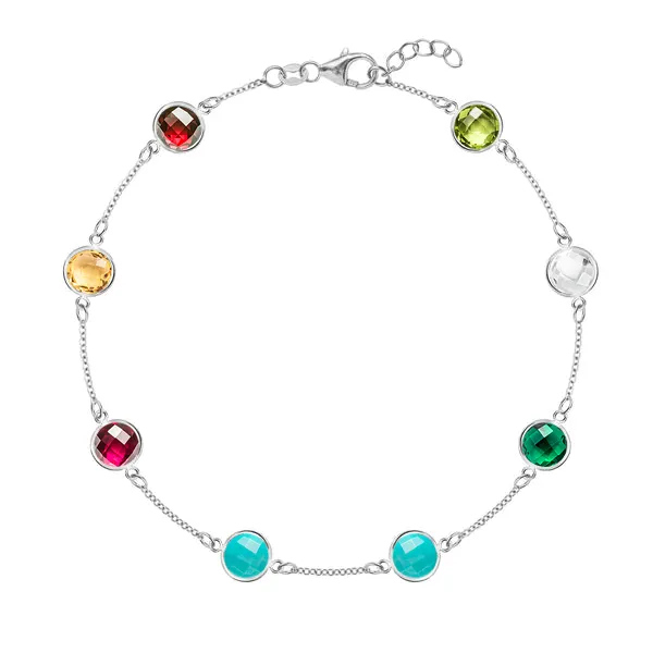 Personalized Grand 8 Birthstone Bracelet in 14k Gold sold by Haverhill