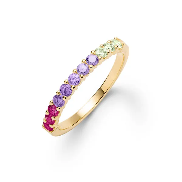 Personalized Rosecliff Birthstone Stackable Ring in 14k Gold sold by Haverhill