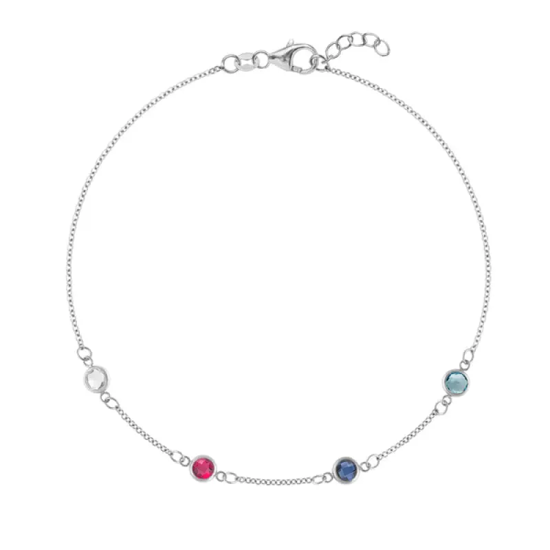 Personalized Classic 4 Birthstone Bracelet in 14k Gold sold by Haverhill