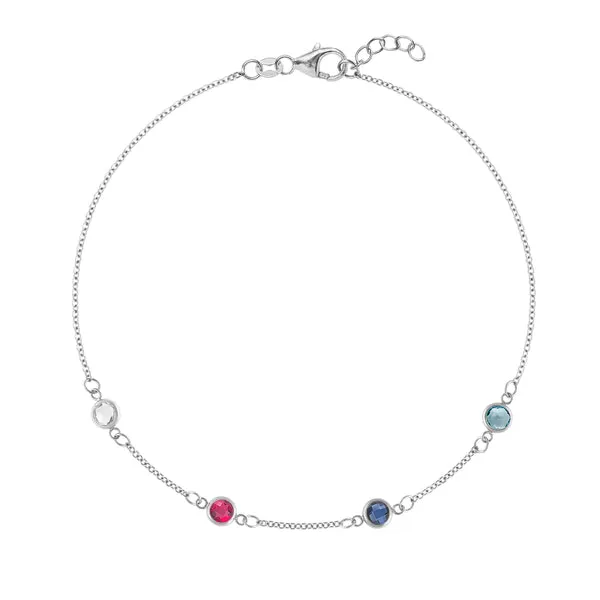 Personalized Classic 4 Birthstone Bracelet in 14k Gold sold by Haverhill