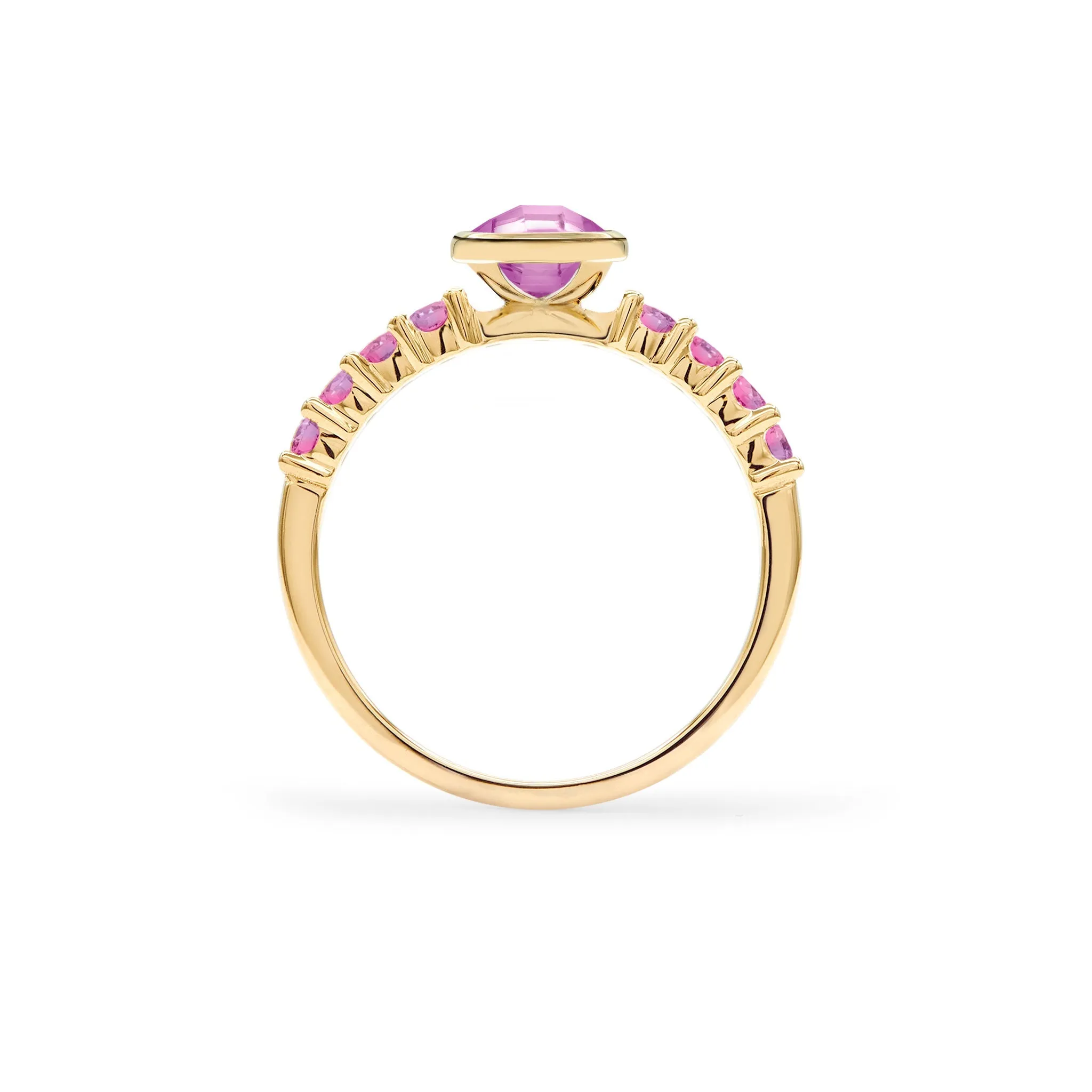 Rosecliff Grand Pink Sapphire Ring in 14k Gold (October) sold by Haverhill product image thumbnail 5