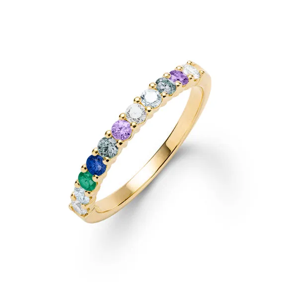 Personalized Rosecliff Birthstone Stackable Ring in 14k Gold sold by Haverhill