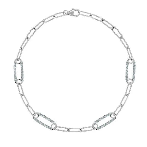 Personalized Adelaide 4 Pavé Birthstone Link Bracelet in 14k Gold sold by Haverhill