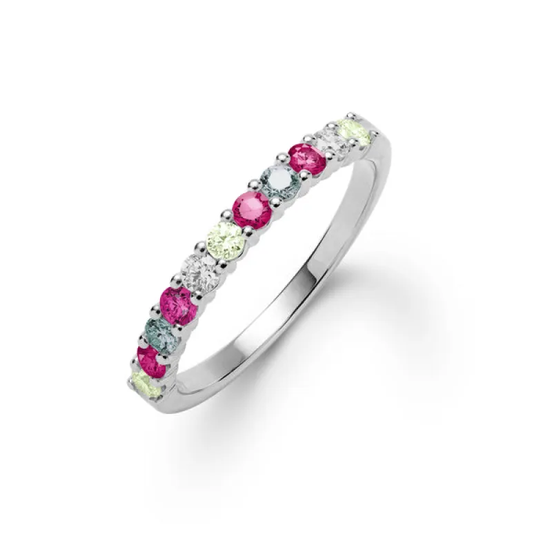 Personalized Rosecliff Birthstone Stackable Ring in 14k Gold sold by Haverhill