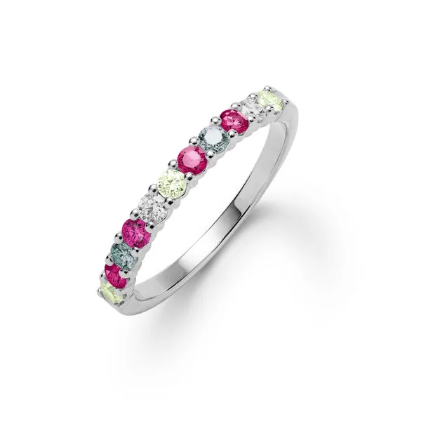 Personalized Rosecliff Birthstone Stackable Ring in 14k Gold sold by Haverhill