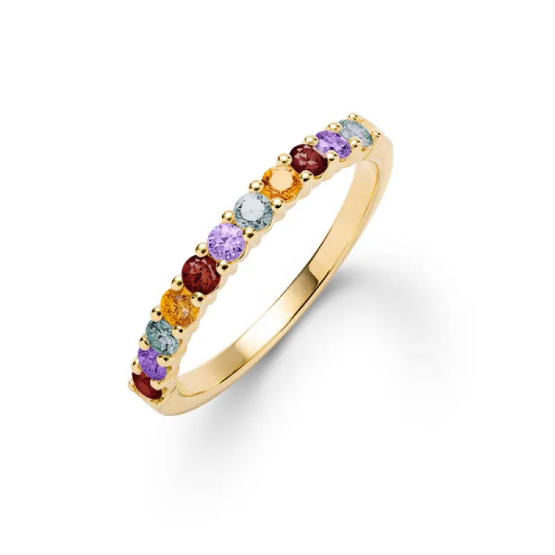 Personalized Rosecliff Birthstone Stackable Ring in 14k Gold sold by Haverhill