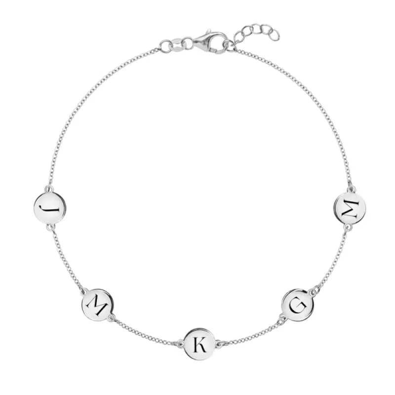 Personalized 5 Letter Bracelet in 14k Gold sold by Haverhill