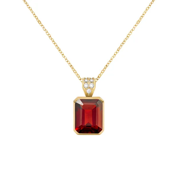Personalized Warren Birthstone Pendant with Diamond Bale in 14k Gold sold by Haverhill